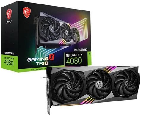 MSI GeForce RTX 4080 16GB Gaming X Trio Graphics Card, 16GB GDDR6X 256-bit Memory, 9728 Cuda ...