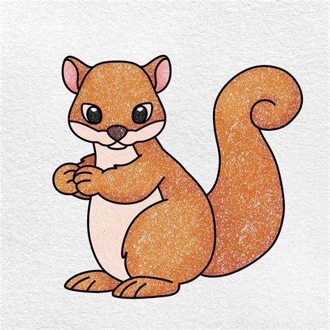 Squirrel Drawing for Kids - HelloArtsy