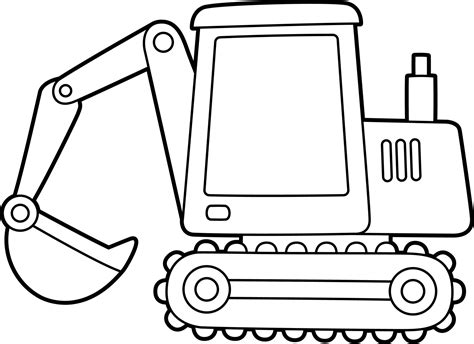 Excavator Coloring Page Isolated for Kids 5162982 Vector Art at Vecteezy