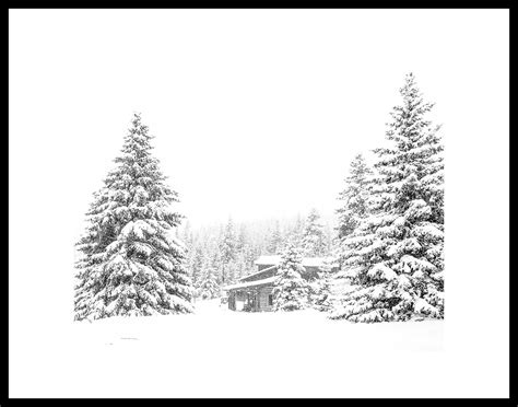 Black and White Snowy Winter Landscape for Rustic Country Home - Etsy