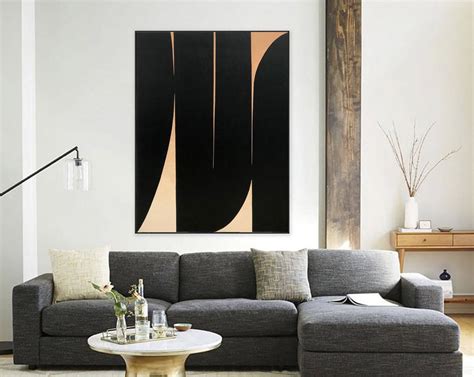 Original Abstract Black Oil Paintings on Canvas Modern Fine - Etsy