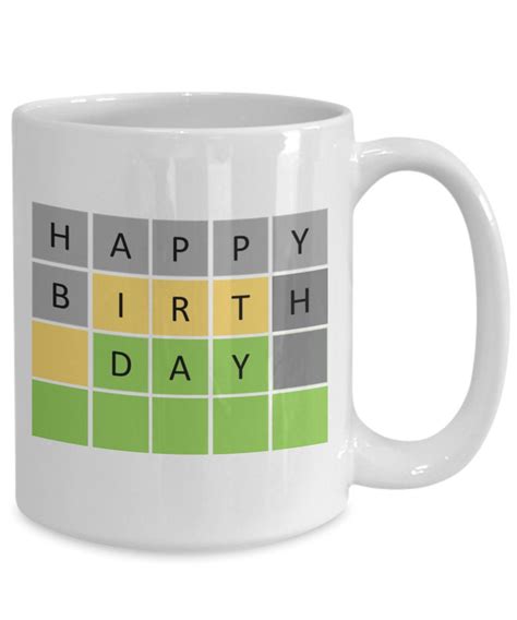 Wordle Mug Happy Birthday Wordle Mug Gift for Wordle Fan - Etsy Australia