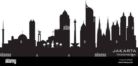 Jakarta Indonesia skyline Detailed vector silhouette Stock Vector Image & Art - Alamy