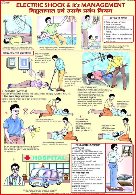 Electric Shock & It's Treatment Chart English and Hindi (A3) Wall Chart ...