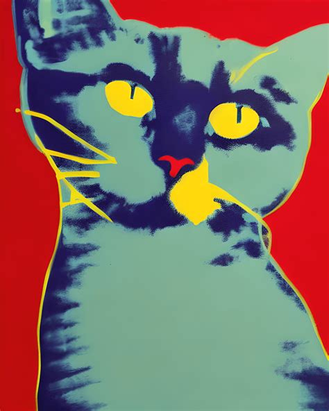 Andy Warhol Cat Painting · Creative Fabrica