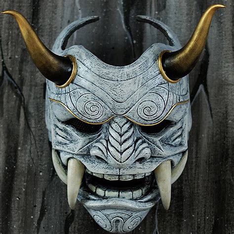 Japanese Ghost Hannya Halloween Masquerade Mask Prajna Half Face Masks ...