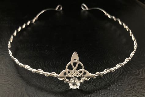 Celtic Tiara Peridot in Sterling Silver, Irish Bridal Circlet, Irish Diadems, Celtic Wedding ...