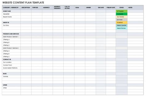 10+ Free Content Plan Templates | Smartsheet