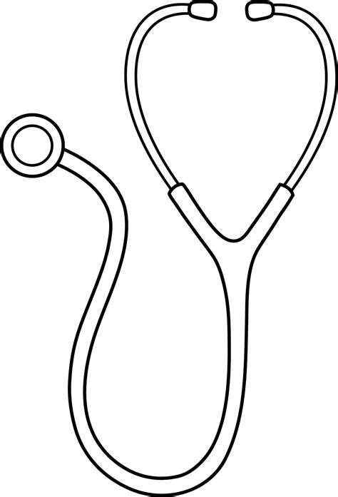 Black and White Stethoscope - Free Clip Art