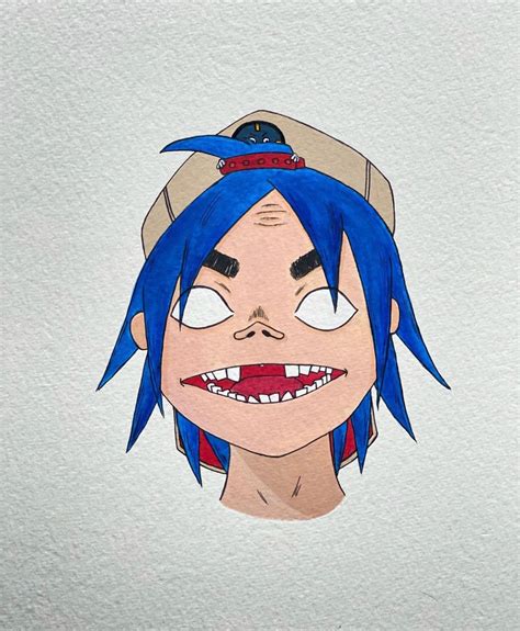 Lead Singer Animated Character From Gorillaz Band Painting - Etsy