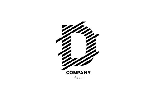 black and white D alphabet letter logo design icon for company and ...