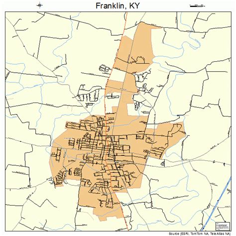 Franklin Kentucky Street Map 2128918