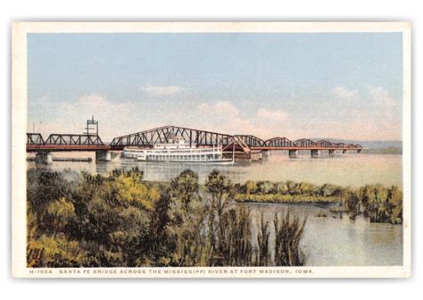 Fort Madison, Iowa, Santa Fe Bridge | Vintage & Antique Postcards 🗺 📷 🎠 ...