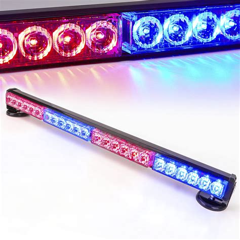 LE-JX 24” Red/Blue Wireless Traffic Advisor Emergency Lights Bar ...