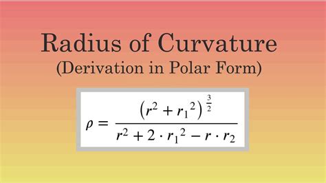 Derivation of Polar Form of Radius of Curvature - YouTube