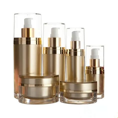 15/30/60/120ml Gold skin care bottle plastic acrylic cream lotion Pump ...