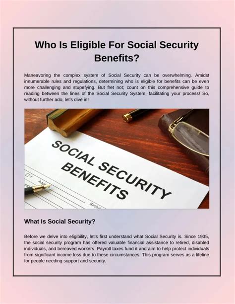 PPT - Who Is Eligible For Social Security Benefits? PowerPoint ...