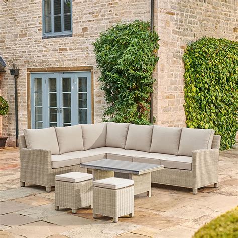 Kettler Palma Corner Right Hand Oyster Wicker Outdoor Sofa Set with Co - Garden Trends