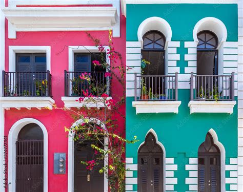 Colorful colonial architecture of old San Juan in Puerto Rico Stock Photo | Adobe Stock