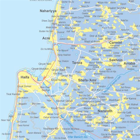 Map of the Gaza Strip with cities - political and satellite