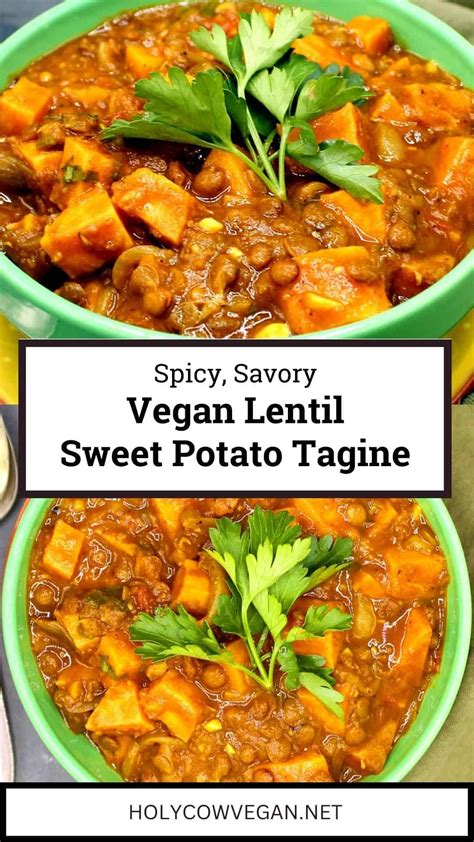 Vegan Lentil Sweet Potato Tagine | Recipe in 2024 | Tagine recipes ...