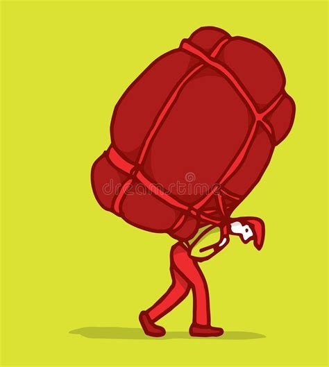 Carrying a heavy burden stock illustration. Illustration of carrying - 34496997