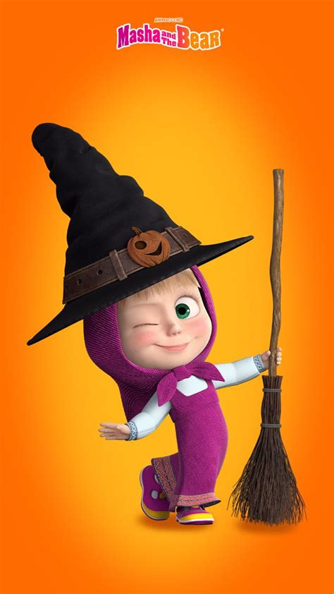 Masha and The Bear Halloween wallpaper 🎃 em 2023 | Masha e o urso, Urso ...