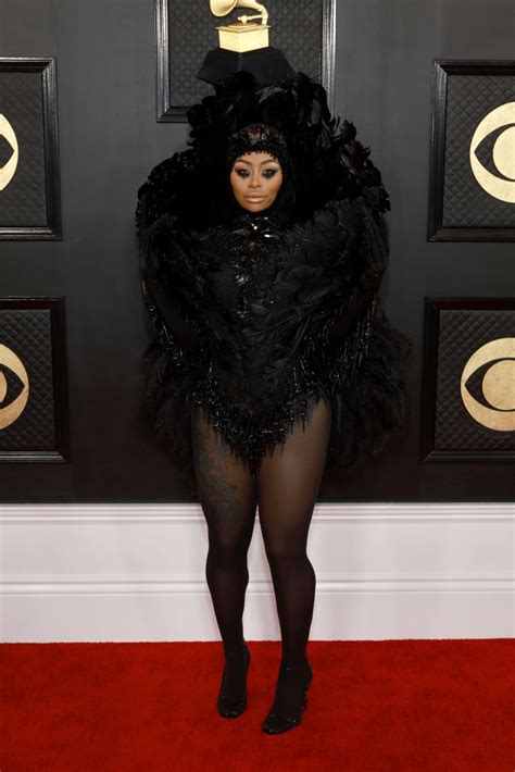 Blac Chyna Gets Dramatic in Feathered Bodysuit at Grammy Awards 023 – Footwear News