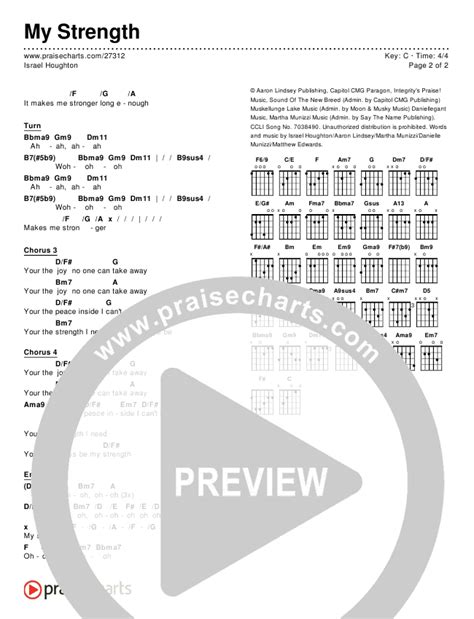 My Strength Chords PDF (Israel Houghton) - PraiseCharts