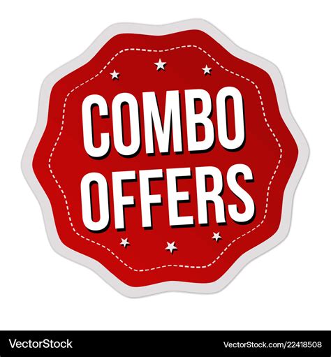 Combo offers label or sticker Royalty Free Vector Image