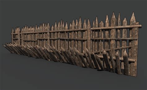 Wooden palisade walls 3D - TurboSquid 1491048