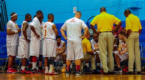 The All-Marine Corps basketball team huddles around - PICRYL Public ...