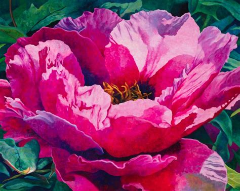 Peony #1 24" h x 30" w x 1.5" d | Floral oil paintings, Oil painting ...