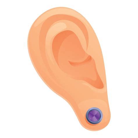 Jewel ear piercing icon, cartoon style 14360671 Vector Art at Vecteezy