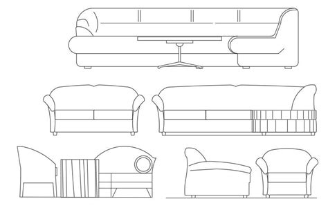 The Cad drawing contains various types of sofa set blocks and chairs block elevation design ...