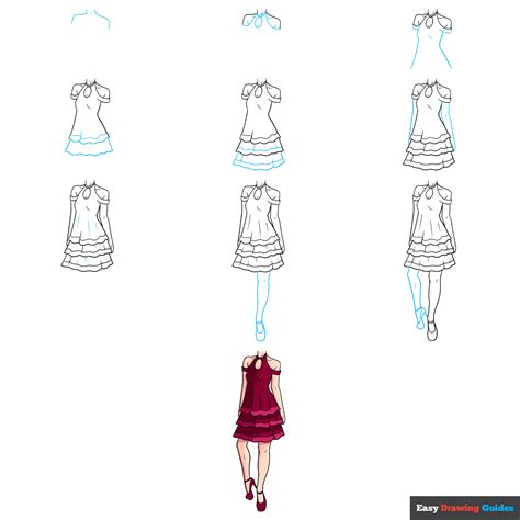 How to Draw an Anime Dress - Easy Step by Step Tutorial