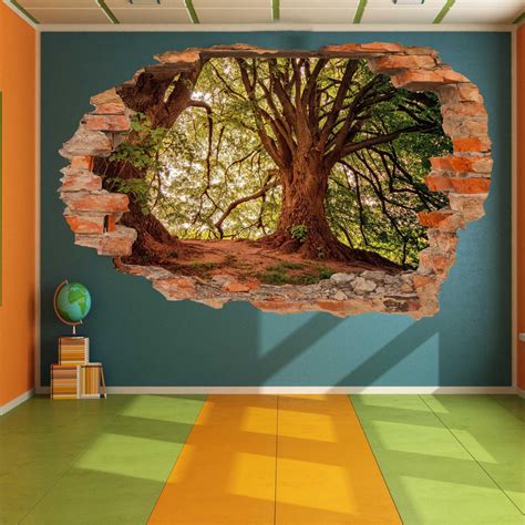 FOREST OLD MAJOR OAK TREES WALL STICKERS 3D ART MURAL ROOM OFFICE SHOP – Wallstickerarts