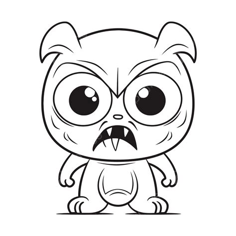 Jolly Scary Zombie Dog Cartoon Coloring Page Prank Illustration Outline Sketch Drawing Vector ...