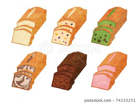 Illustration set of pound cake processed in a... - Stock Illustration [74153251] - PIXTA