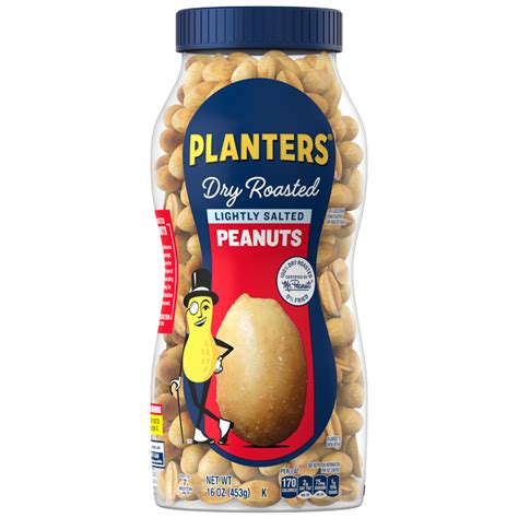 PLANTERS® Lightly Salted Dry Roasted Peanuts, 16 oz jar - PLANTERS® Brand