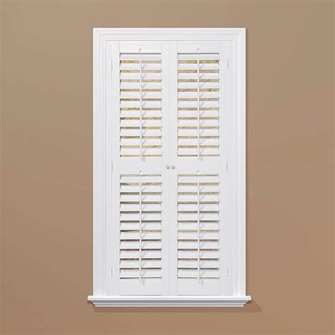 homeBASICS Plantation Faux Wood White Interior Shutter (Price Varies by Size)-QSPA3174 - The ...