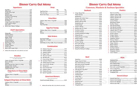 Menu for Hot Sizzling Wok in Toledo, OH | Sirved