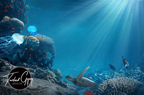 Underwater Mermaid Digital Background - Etsy