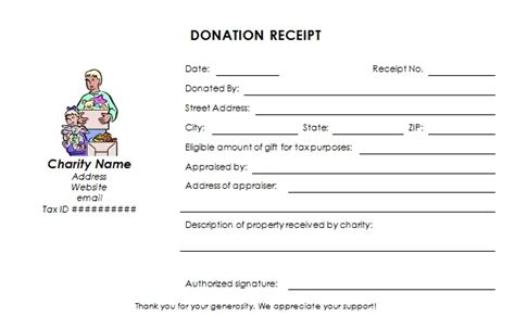 Charitable Donation Receipt Template