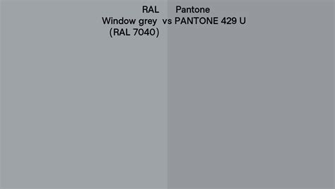 RAL Window grey (RAL 7040) vs Pantone 429 U side by side comparison