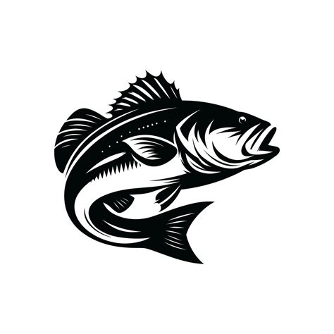 Simple Bass Fish Logo Silhouette in Vector Icon Illustration 36130639 ...