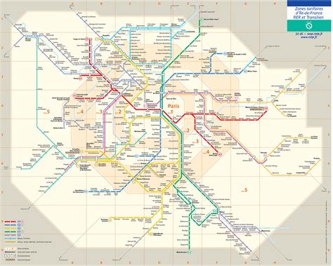 Map of Paris RER & Transilien train: stations & lines