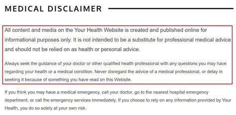 Medical Disclaimer Template - TermsFeed