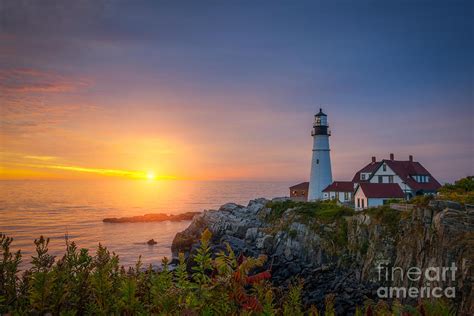 Portland Head Light Sunrise Photograph by Michael Ver Sprill - Fine Art America