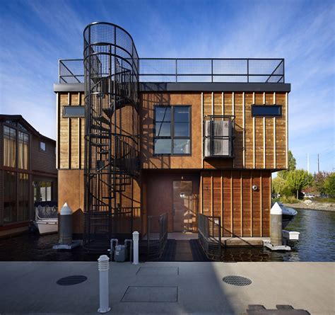 Floating Homes; Lake Union Float Home, Seattle, USA - Modern Cabinet